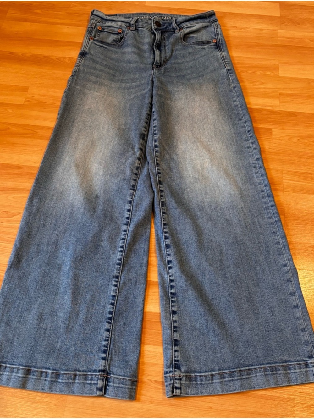 American Eagle Outfitters Wide-Leg Light Wash Jeans